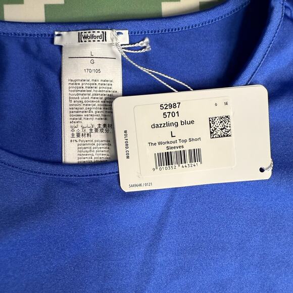 Wolford Compression Crop Top Cobalt Blue Size Large Fits Med NWT Baddie Utility - Picture 4 of 6